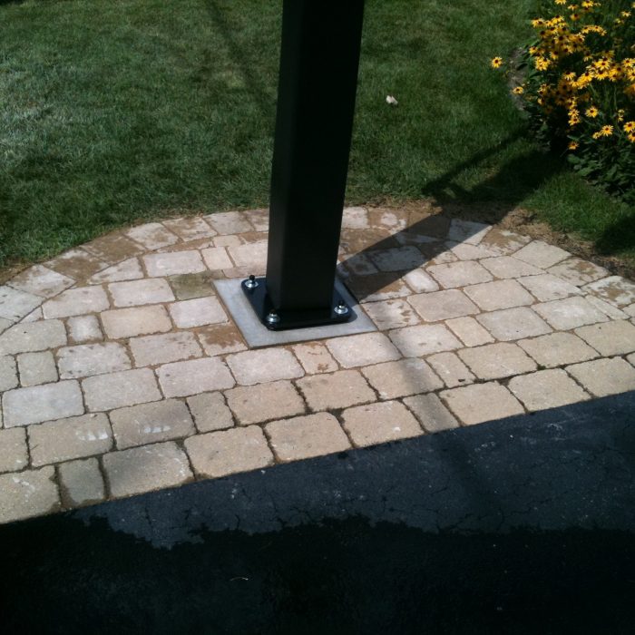 Installation Thru Pavers Bricks